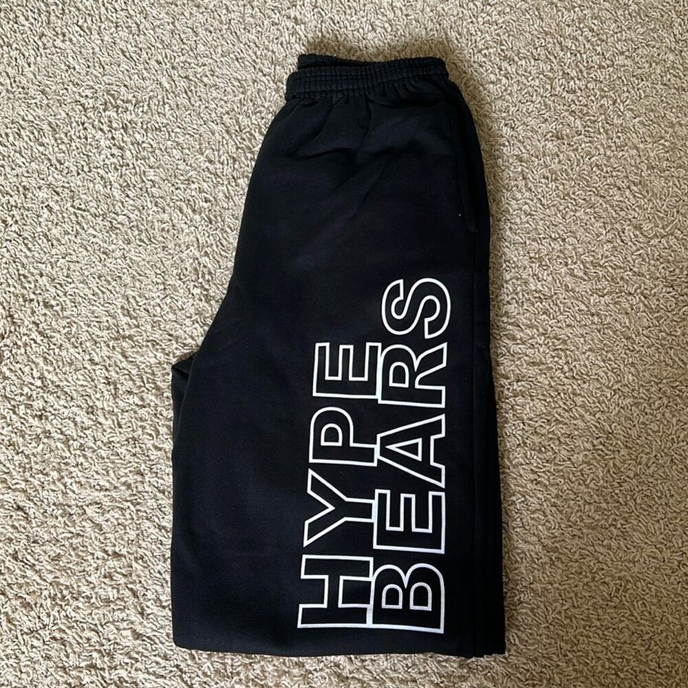 HYPE BEARS Black Sweatpants - Size Medium